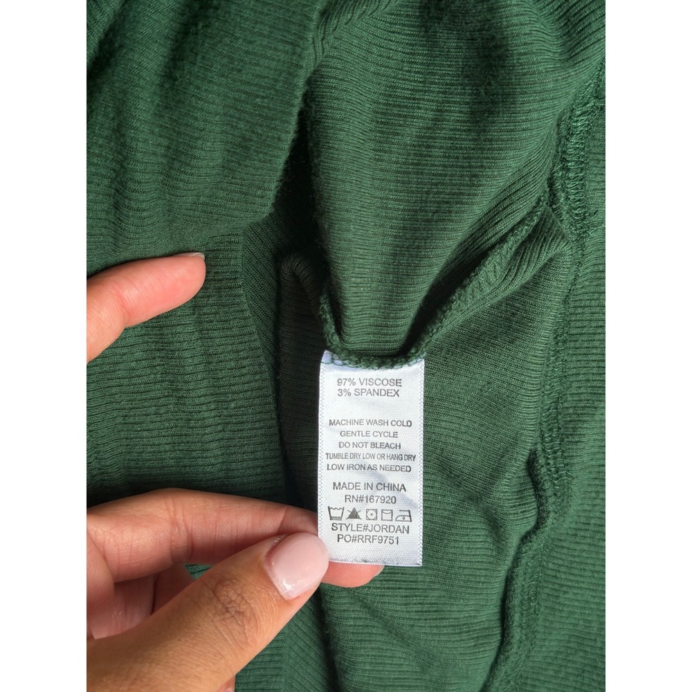 Roller Rabbit Jordan Ribbed Lounge Set Forest Green Embroidered Monkey Small - Picture 7 of 16